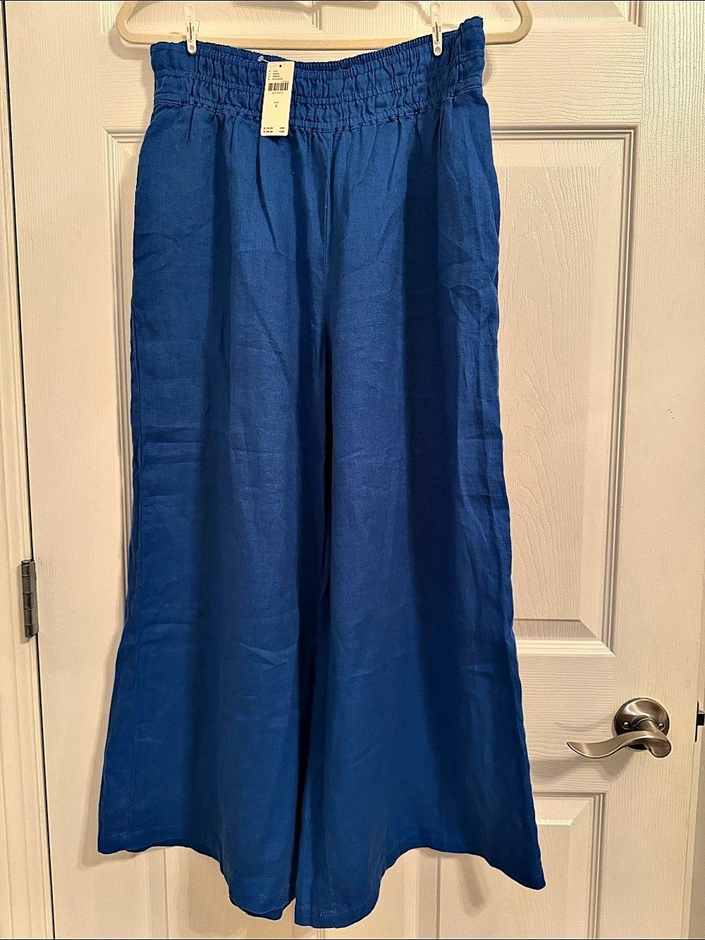 Anthropologie Somerset Linen Pull-On Pants Blue Small